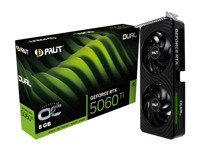 Palit GeForce RTX 5060 Ti 8 GB GDDR7 Overclocked Graphics Card | PCIe 5.0 | 3 x DP and 1 x HDMI | Active Cooling