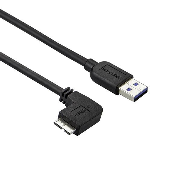 StarTech Slim Micro USB 3.0 Cable - M/M - Left-Angle Micro-USB - 0.5m (20in)