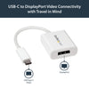 StarTech.com USB C to DisplayPort Adapter - 4K 60Hz/8K 30Hz - USB Type-C to DP 1.4 HBR2 Adapter Dongle - Compact USB-C (DP Alt Mode) Monitor Video Converter - Thunderbolt 3 Compatible - White