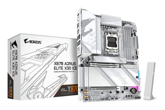 Gigabyte X870 AORUS ELITE X3D ICE ATX Motherboard | AM5 | 4x DDR5 Slots | Wi-Fi 7