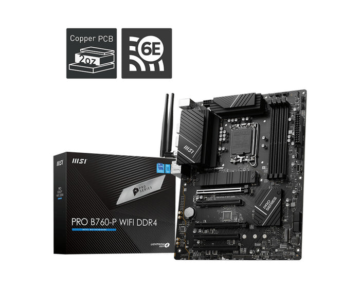 MSI PRO B760-P WIFI DDR4 ATX Motherboard | LGA1700 | 4x DDR4 Slots | Wi-Fi 6E
