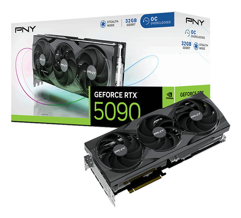 PNY GeForce RTX 5090 32 GB GDDR7 Overclocked Graphics Card | PCIe 5.0 x16 | 3 x DP and 1 x HDMI | Active Cooling