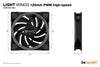 be quiet! Light Wings High Speed 3 Pack Fan | 120mm 2500 RPM 52.3 CFM PWM RGB Rifle bearing Black
