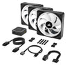 Corsair iCUE LINK QX120 3 Pack Case Fan | 120mm 2400 RPM 63.1 CFM PWM RGB Black