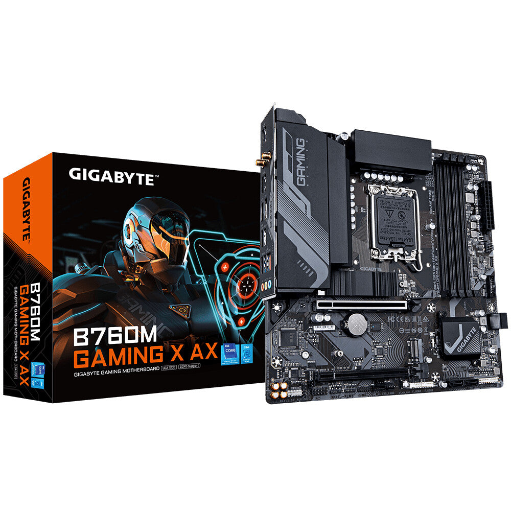 Gigabyte B760M Gaming X AX micro ATX Intel Motherboard | LGA1700 Socket - 4 x DDR5 Memory Slots