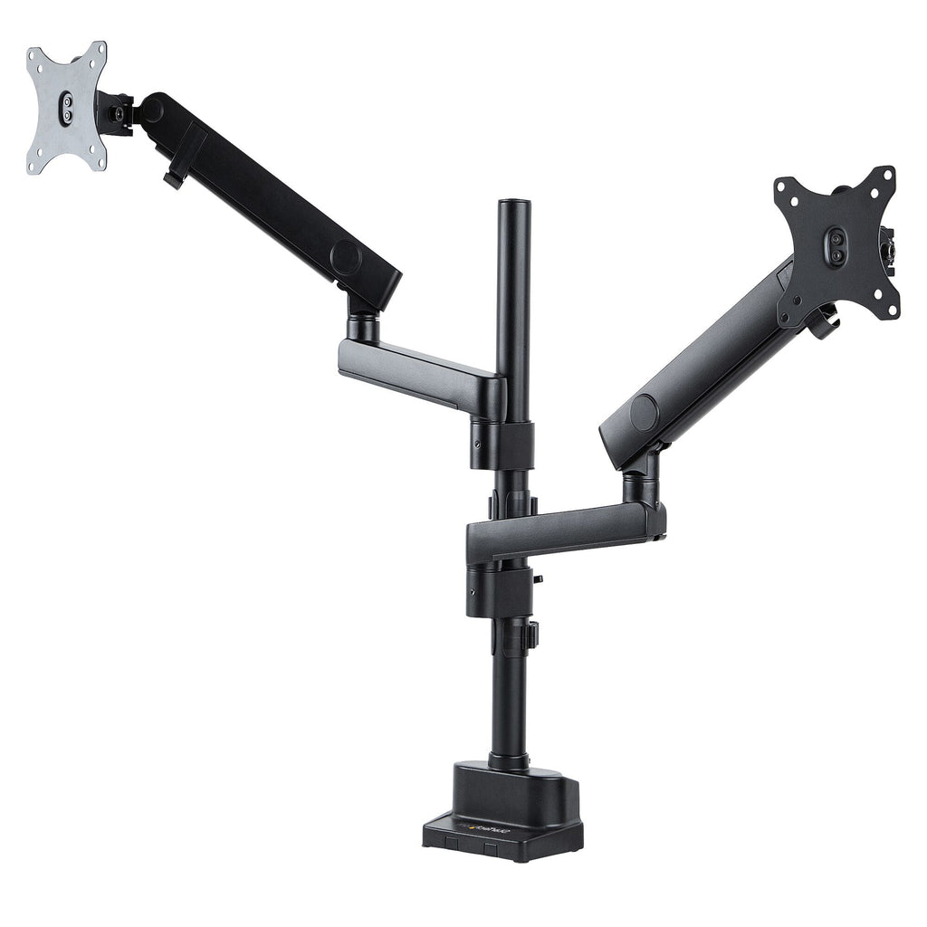 .com Desk Mount Dual Monitor Arm Full Motion Monitor Mount 2x VESA Displays up to 32" Vertical Stackable Arms Height Adjustable Articulating Clamp Grommet