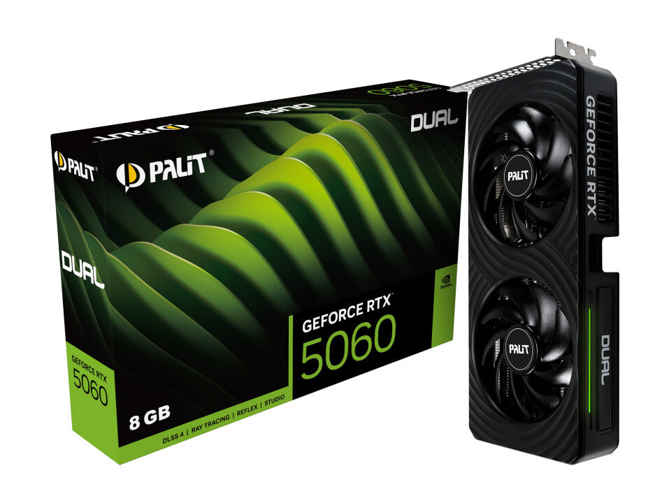 Palit GeForce RTX 5060 8 GB GDDR7 Overclocked Graphics Card | PCIe 5.0 | 3 x DP and 1 x HDMI | Active Cooling