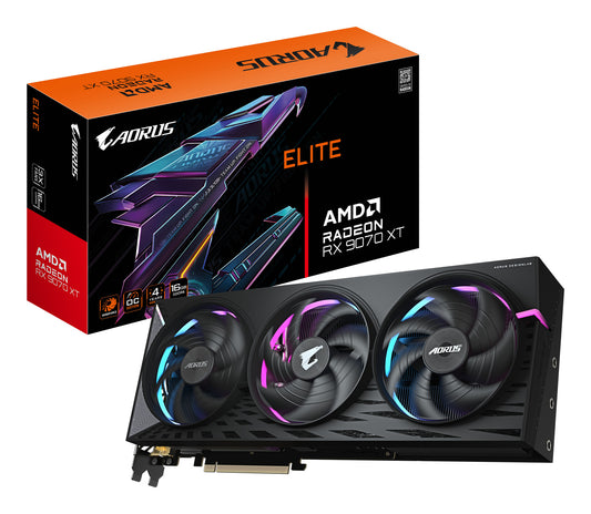 Gigabyte Radeon RX 9070 XT 16 GB GDDR6 Overclocked Graphics Card | PCIe 5.0 | 2 x DP and 2 x HDMI | Active Cooling