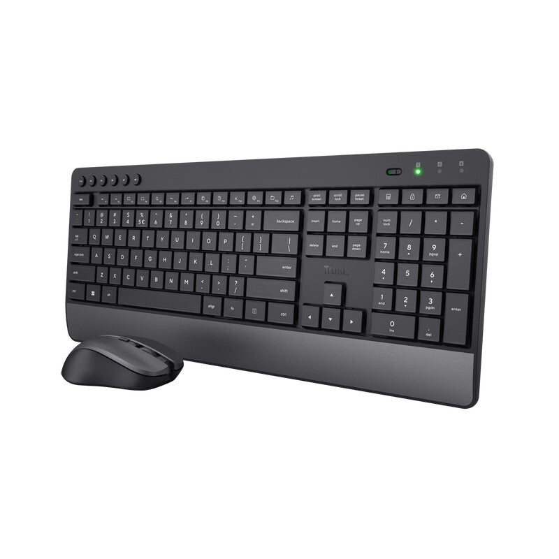 Trust Trezo Keyboard | Wireless, QWERTY, Black, Mouse Included