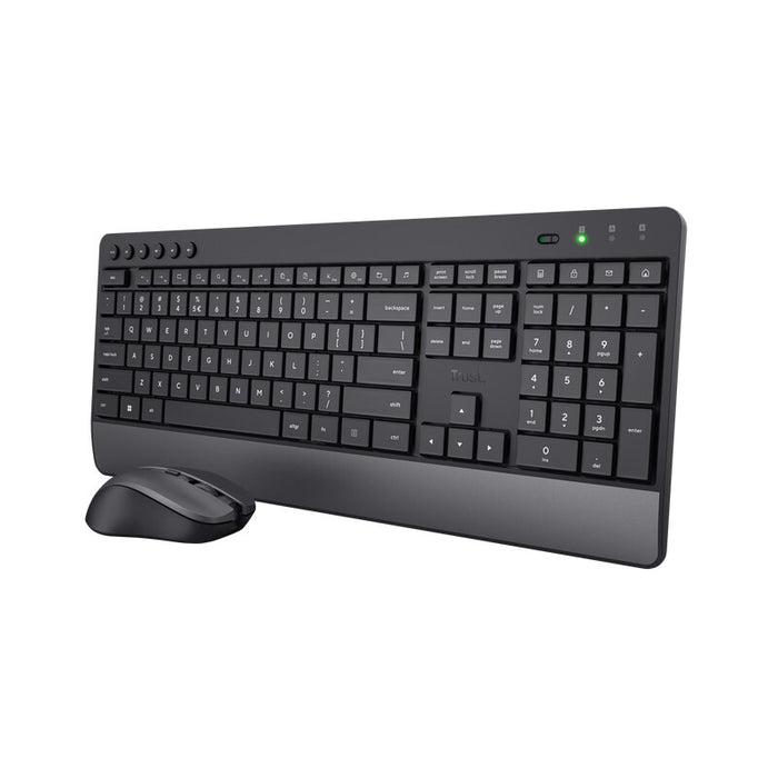 Trust Trezo Keyboard | Wireless, QWERTY, Black, Mouse Included
