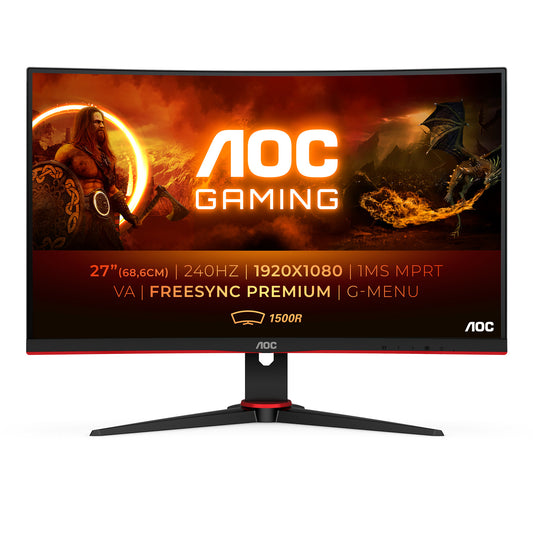 AOC G2 C27G2ZE/BK 27" Full HD Curved Gaming Monitor | 1920 x 1080 240Hz HDMI DP
