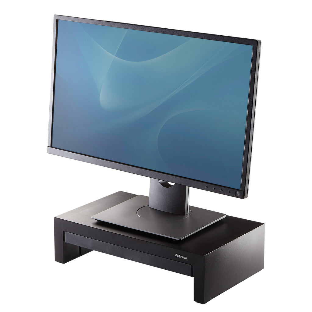 Computer Monitor Stand 3 Height Adjustments Designer Suites Monitor Riser Storage Tray Ergonomic Adjustable Monitor Stand Computers Max Weight 18KG Max 21" Black Pearl