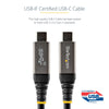 StarTech.com 3ft (1m) USB C Cable 10Gbps - USB-IF Certified USB-C Cable - USB 3.1/3.2 Gen 2 Type-C Cable - 100W (5A) Power Delivery Charging, DP Alt Mode - USB C to C Cord - Charge & Sync