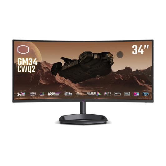 Cooler Master Gaming GM34-CWQ2 34" UltraWide Quad HD Curved Gaming Monitor | 3440 x 1440 180Hz USB-C HDMI DP