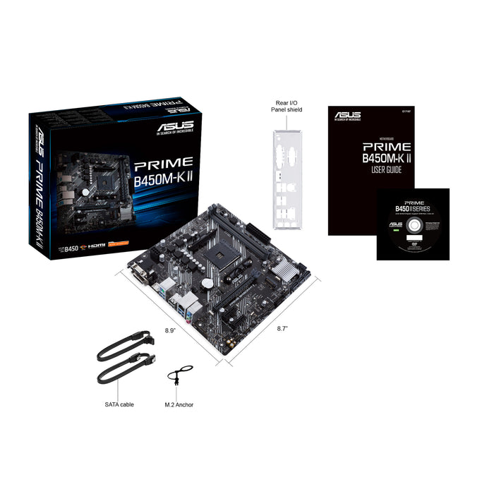ASUS Prime B450M-K II mATX Motherboard | AM4 | 2x DDR4 Slots