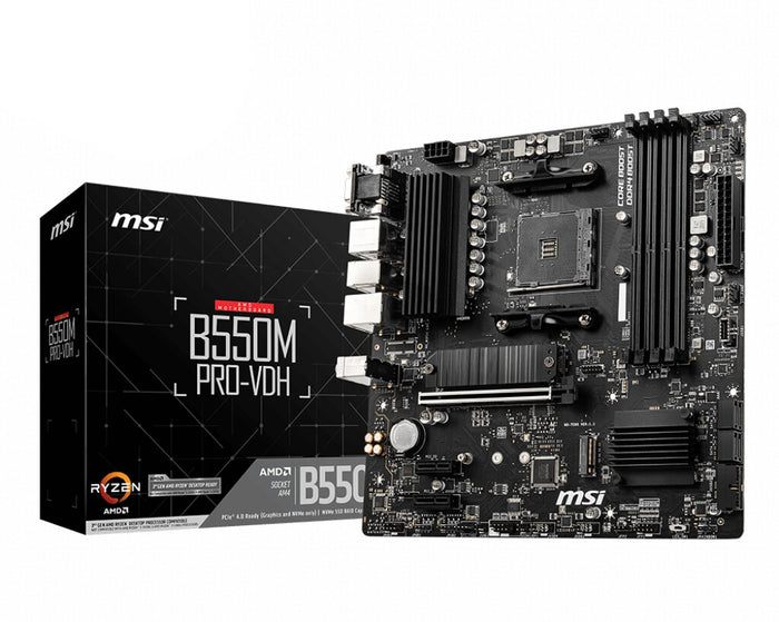 MSI B550M PRO-VDH mATX Motherboard | AM4 | 4x DDR4 Slots