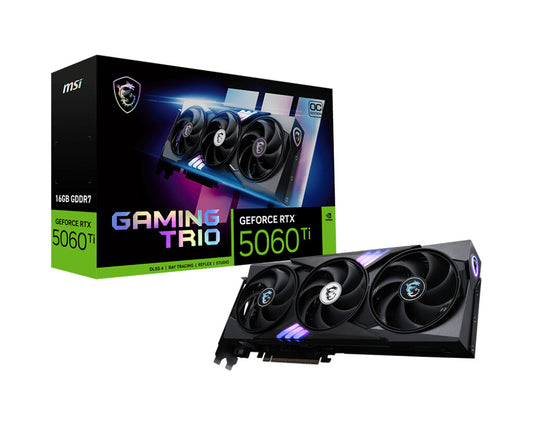 MSI GeForce RTX 5060 Ti 16 GB GDDR7 Overclocked Graphics Card | PCIe 5.0 x16 | 3 x DP and 1 x HDMI | Active Cooling