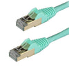 StarTech.com 1m CAT6a Ethernet Cable - 10 Gigabit Shielded Snagless RJ45 100W PoE Patch Cord - 10GbE STP Network Cable w/Strain Relief - Aqua Fluke Tested/Wiring is UL Certified/TIA