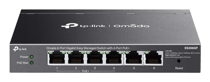 TP-Link Omada ES206GP network switch Managed Gigabit Ethernet (10/100/1000) Power over Ethernet (PoE) Black