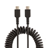 StarTech 20in (50cm) USB C Charging Cable, Coiled Heavy Duty Fast Charge & Sync USB-C Cable, USB 2.0 Type-C Cable, Rugged Aramid Fiber, Durable Male to Male USB Cable, Black