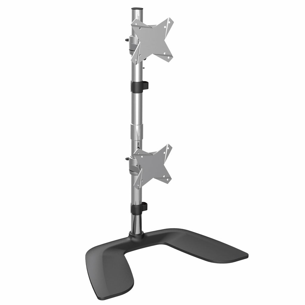 .com Vertical Dual Monitor Stand Ergonomic Desktop Stacked Two Monitor Stand up to 27 inch VESA Mount Displays Free Standing Universal Monitor Mount Height Adjustable