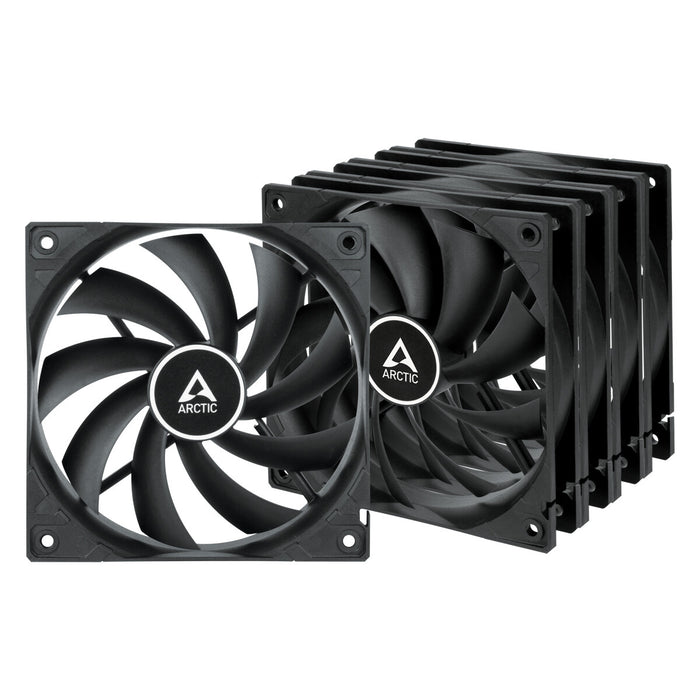 ARCTIC F12 Case Fan | 5-Pack 120mm 1350 RPM 53 CFM Fluid Dynamic Bearing (FDB) Black