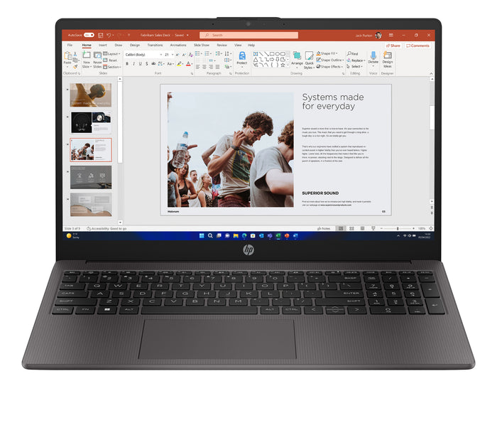 HP 255 G10 AMD Ryzen™ 5 7530U Laptop 39.6 cm (15.6") Full HD 16 GB DDR4-SDRAM 512 GB SSD Wi-Fi 6 (802.11ax) Windows 11 Home Black