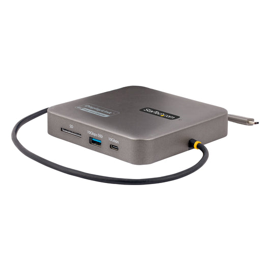 StarTech USB C Multiport Adapter, Dual 4K 60Hz HDMI 2.0b, HDR10, 2x 10Gbps USB Hub, 100W PD Pass-Through, GbE, SD, 14"/35cm Cable, Mini Dock, Laptop Docking Station, Win/Mac