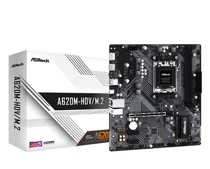 Asrock A620M-HDV/M.2 mATX Motherboard | AM5 | 2x DDR5 Slots