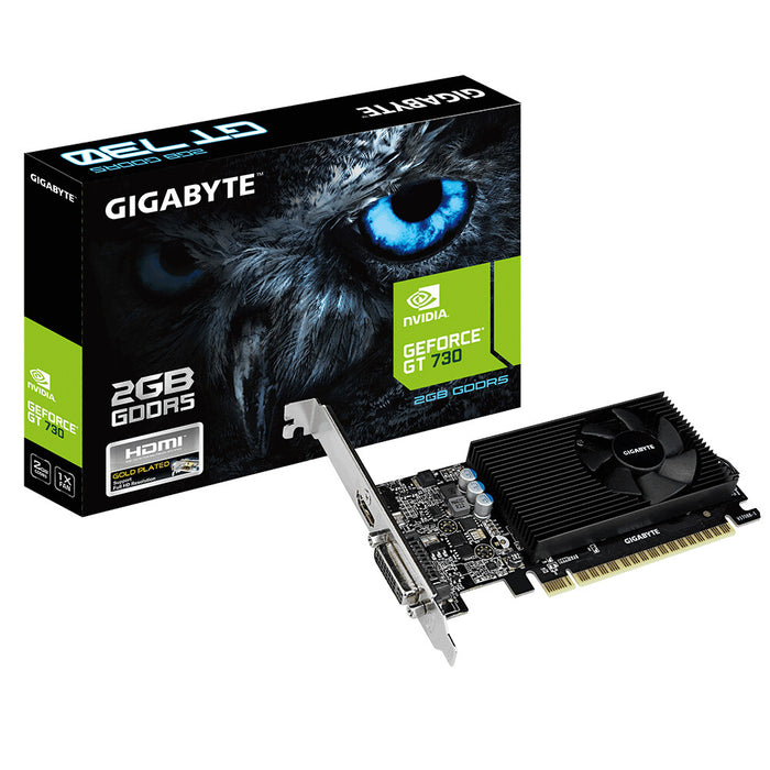 Gigabyte GeForce GT 730 2 GB GDDR5 Graphics Card | PCIe 2.0 x8 | 1 x HDMI | Active Cooling