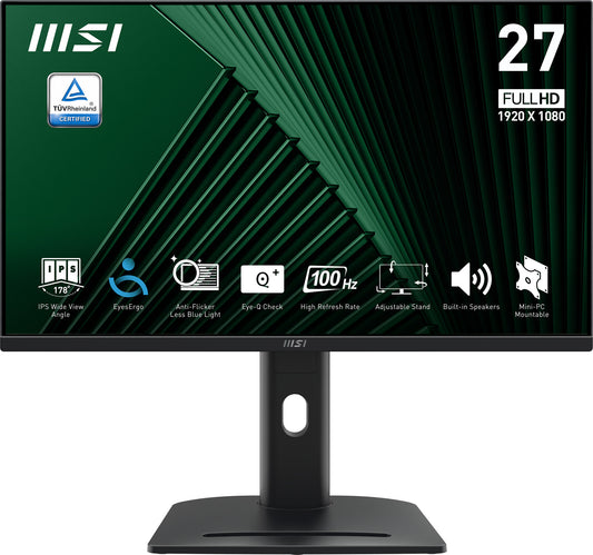 MSI PRO MP275PG 27" Full HD Monitor | 1920 x 1080 100Hz HDMI VGA DP
