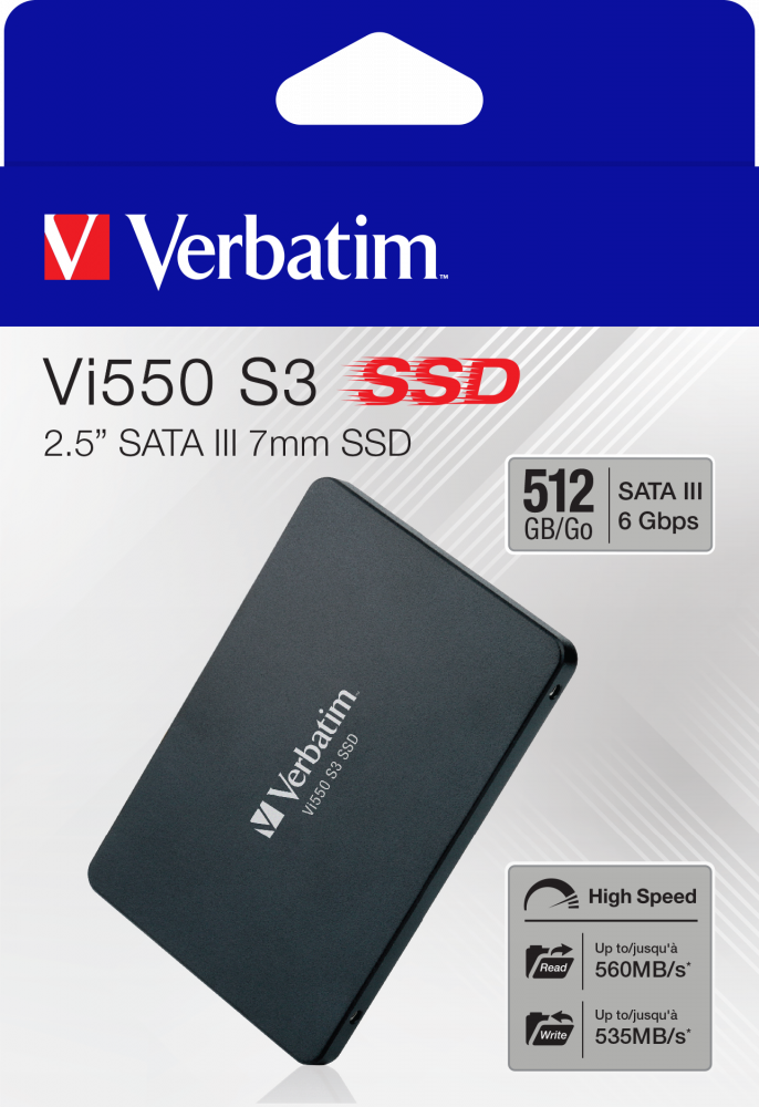 Verbatim Vi550 S3 512 GB PC/Laptop Internal SSD | 3D NAND Serial ATA III 2.5