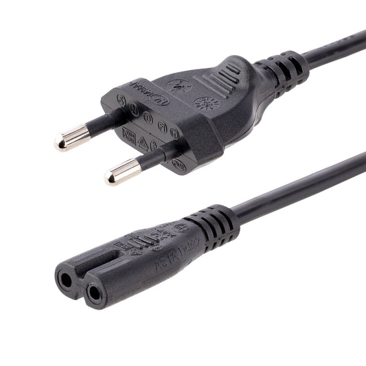 StarTech 2m (6ft) Laptop Power Cord, EU Plug to C7, 2.5A 250V, 18AWG, Laptop Replacement Cord, Printer Power Cable, Laptop Charger Cord, Laptop Power Brick Cord