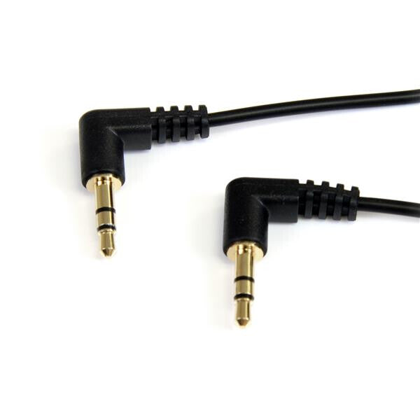 3 ft Slim 3.5mm Right Angle Stereo Audio Cable M M