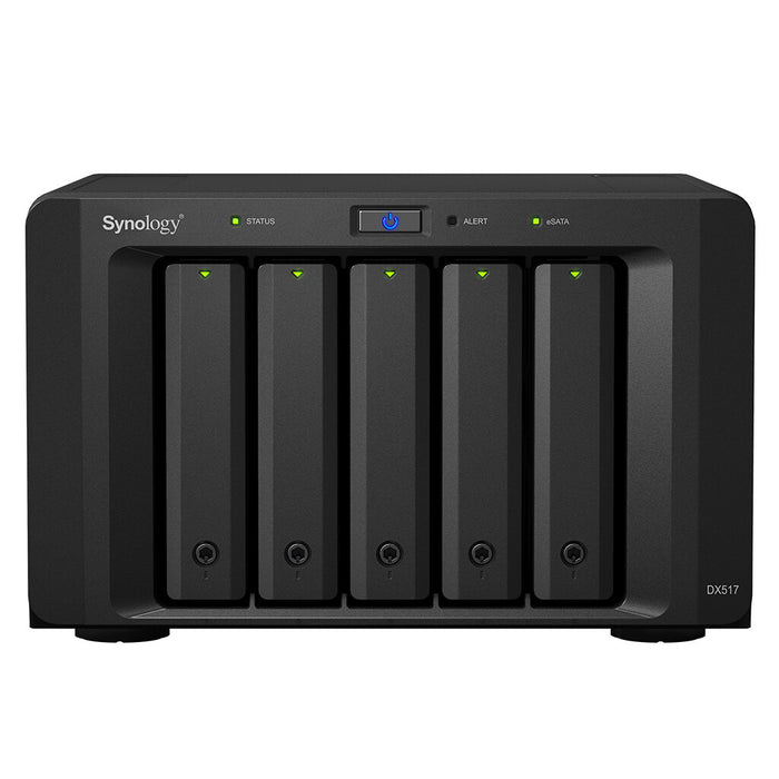 Synology DX517 5-Bay Desktop Disk Array | HDD & SSD, 80 TB Max, Hot-Swap, Black