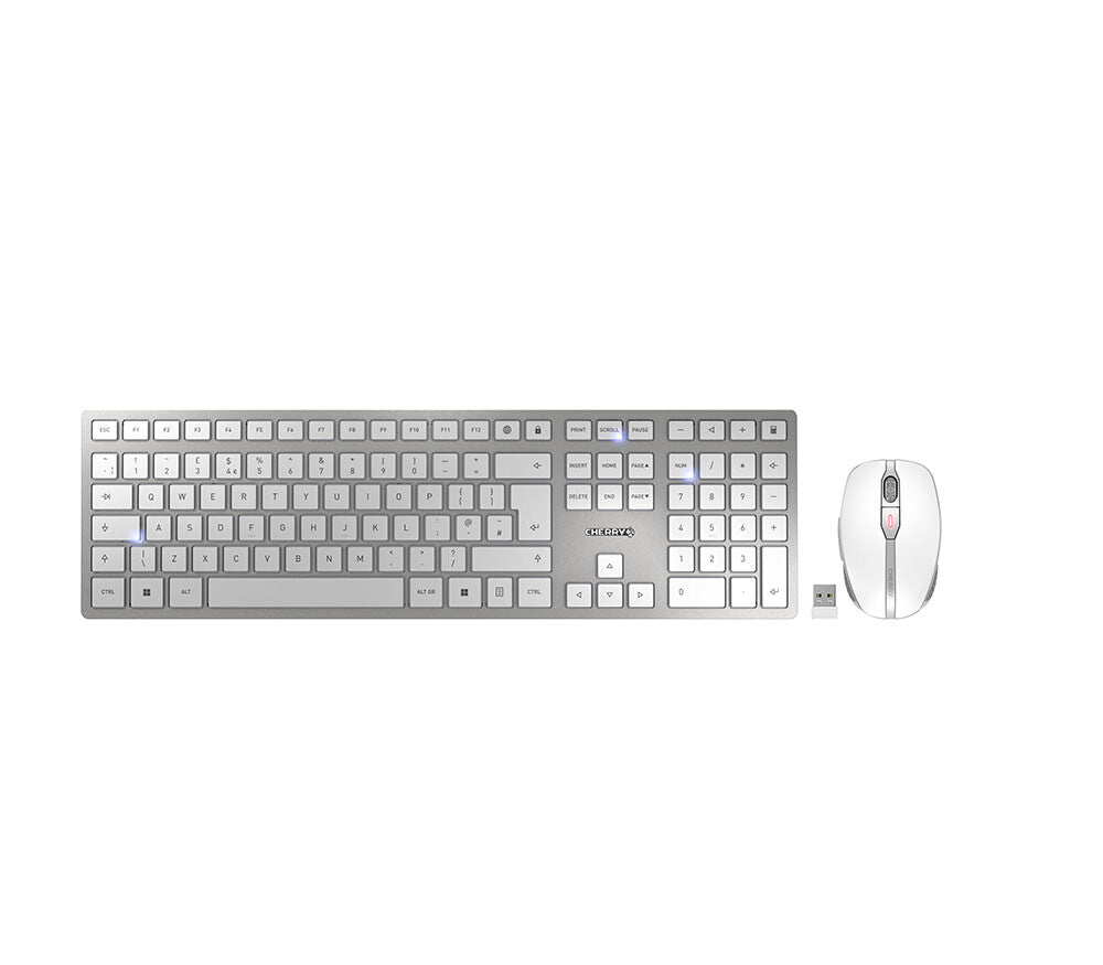 CHERRY DW 9100 SLIM Keyboard | Wireless, QWERTY, Silver, Mouse Included