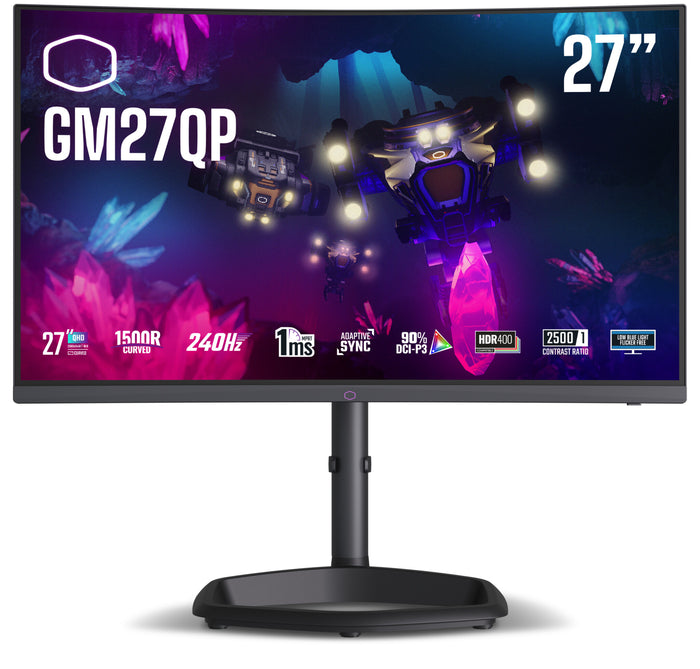 Cooler Master Gaming GM27QP 27" Quad HD Curved Gaming Monitor | 2560 x 1440 240Hz 1ms HDMI DP