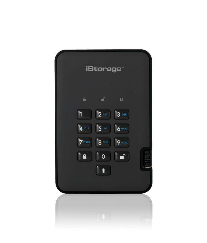 iStorage diskAshur2 3 TB Encrypted External HDD | USB 3.2  Black