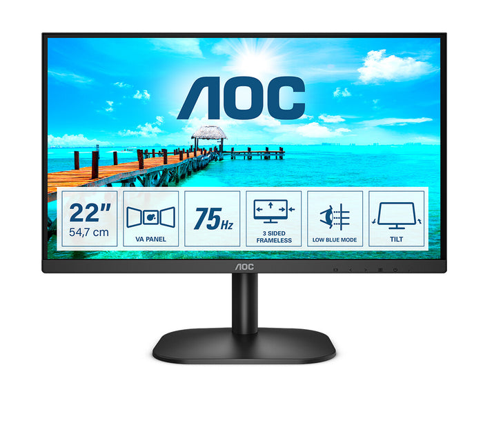 AOC B2 22B2H/EU 22" Full HD Monitor | 1920 x 1080 75Hz HDMI VGA