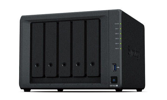 Synology DiskStation DS1522+ Tower NAS with 5 x 8TB HAT5310 Drives | 5-bay, HDD & SSD, AMD Embedded R-Series SoC CPU, 8 GB GB RAM, 4 x LAN Ports