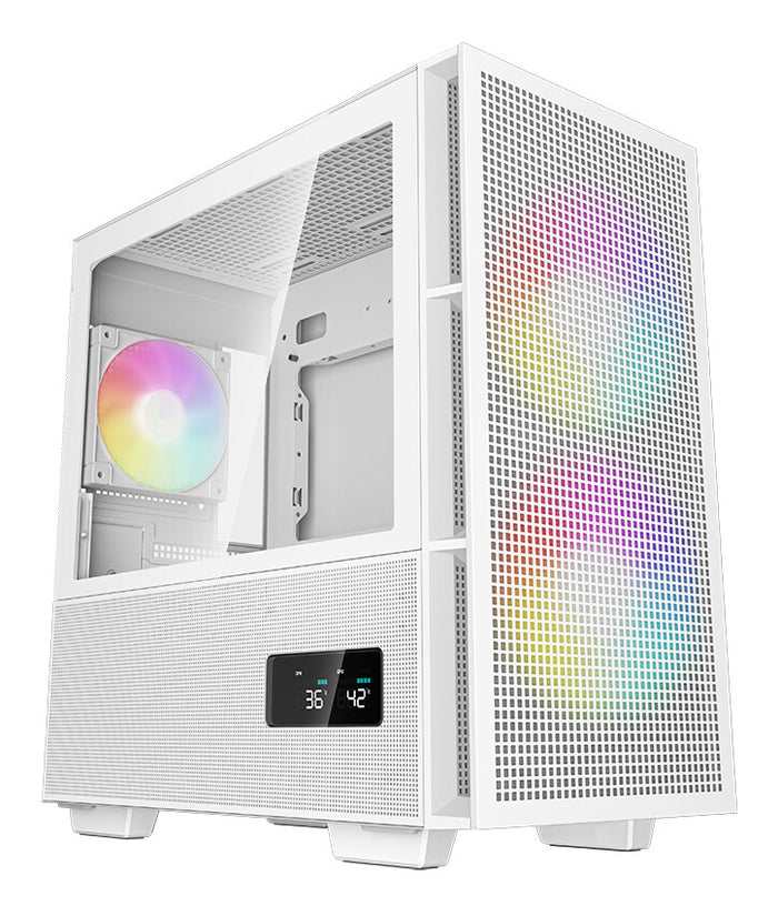 DeepCool R-CH360-WHAPE3D-G-1 ARGB Micro Tower PC Case White | Liquid Cooling Support
