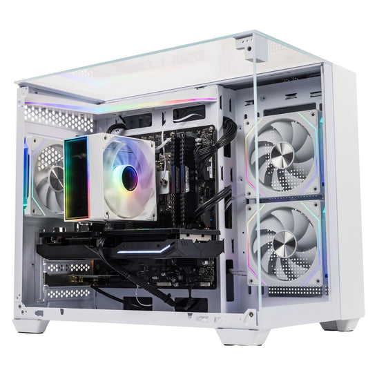 GTR Gaming PC | Ryzen 7 5700X | RX 9060 XT | 32GB 3600MHz RAM | 1TB NVMe SSD | 600W 80+ Bronze PSU | ARGB White Case | Windows 11 | WiFi