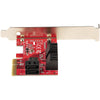 StarTech.com SATA PCIe Card - 6 Port PCIe SATA Expansion Card - 6Gbps - Low/Full Profile - Stacked SATA Connectors - ASM1166 Non-Raid - PCI Express to SATA Converter