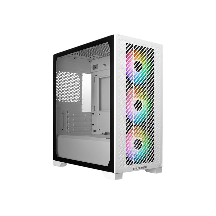 Cooler Master Elite 301 White ARGB Mini Tower PC Case White | Liquid Cooling Support