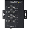 StarTech.com 4 Port Serial Hub USB to RS232/RS485/RS422 Adapter - Industrial USB 2.0 to DB9 Serial Converter Hub - IP30 Rated - Din Rail Mountable Metal Serial Hub - 15kV ESD Protection
