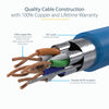 StarTech.com 1.5 m CAT6a Patch Cable - Shielded (STP) - 100% Copper Wire - Snagless Connector - Blue
