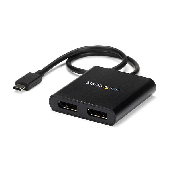 StarTech.com 2-Port Multi Monitor Adapter - USB-C to 2x DisplayPort 1.2 Video Splitter - USB Type-C to DP MST Hub - Dual 4K 30Hz or 1080p 60Hz - Thunderbolt 3 Compatible - Windows Only