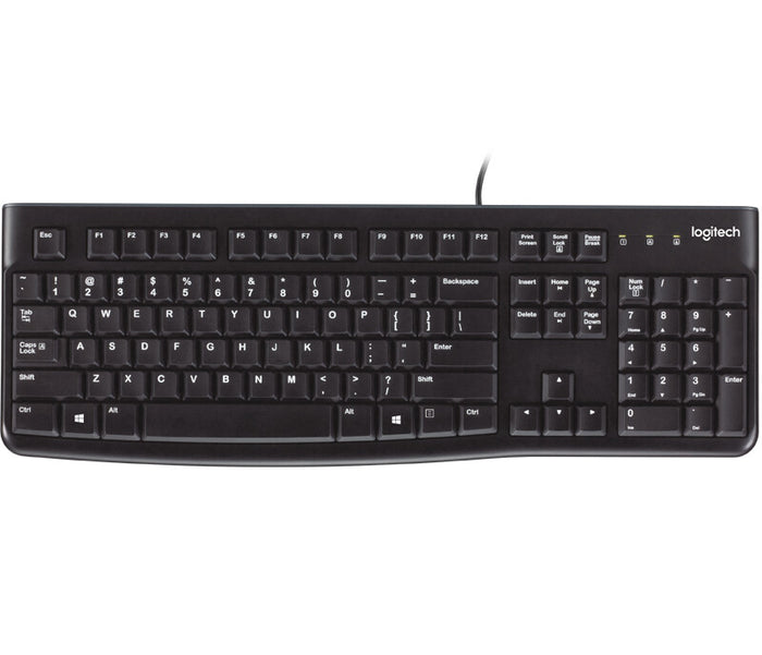 Logitech K120 Corded Keyboard Keyboard | Wired, QWERTY, Black