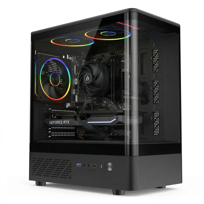 GTR Gaming PC | AMD Ryzen 5 5500 | NVIDIA RTX 5060 8GB | 16GB DDR4 3600MHz RAM | 1TB NVMe SSD | 650W PSU | Windows 11 | WiFi | ARGB Gaming Case