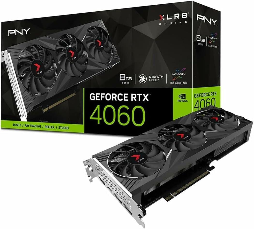 PNY GeForce RTX 4060 8GB XLR8 Gaming VERTO EPIC-X RGB Triple Fan DLSS 3 NVIDIA GDDR6